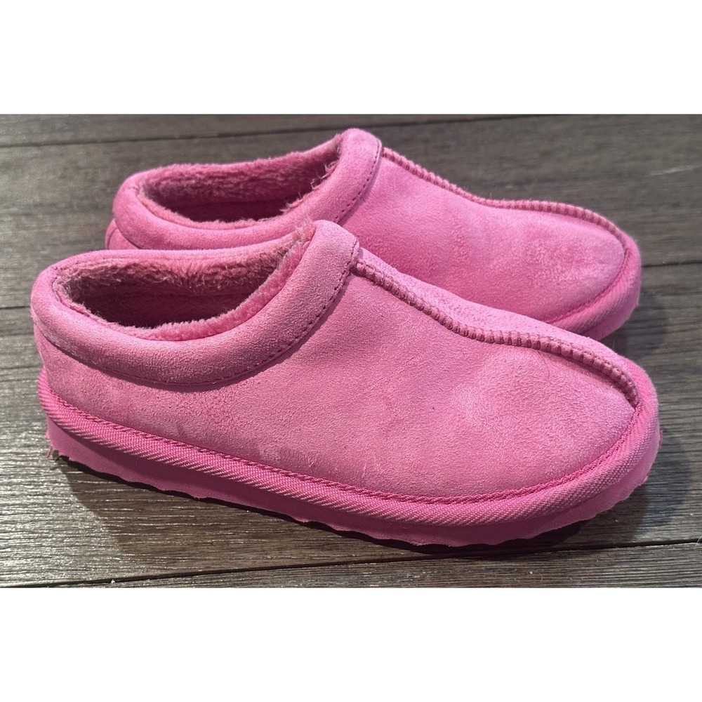 Cat & Jack Clog Slippers pink faux suede lined Size 13 school winter girls